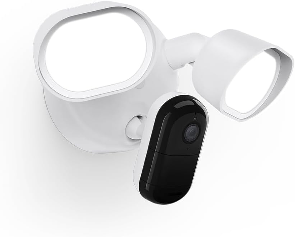 Arlo Wired Floodlight Camera | Home Security Camera with 2K Video and HDR | 2000 Lumens | Integrated Siren, Weather-Resistant, Colour Night Vision, 160&ordm; Field of View, 2-Way Audio, White (2025)