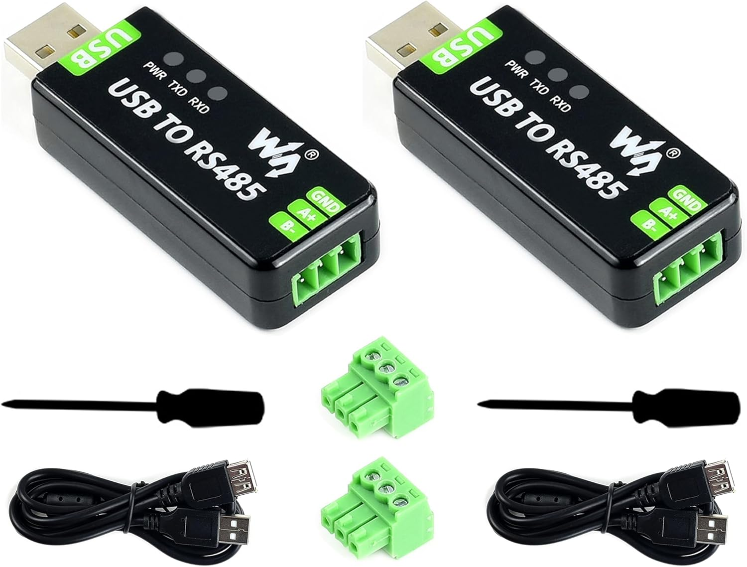 2PCS Industrial USB to RS485 Bidirectional Converter Adapter Board with Original FT232RNL and SP485EEN Chip Fast Communication up to 1.2Km Transmission Distance Embed Protection Circuits image number 3