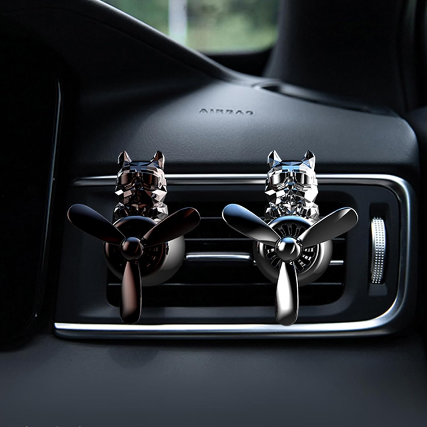 Car Air Fresheners Cute Pilot Dog, Car Vent Air Freshener Rotating Propeller Automotive Air Outlet Fan Creative Car Diffuser, Car Accessories Cute, Car Perfume Decoration image number 5