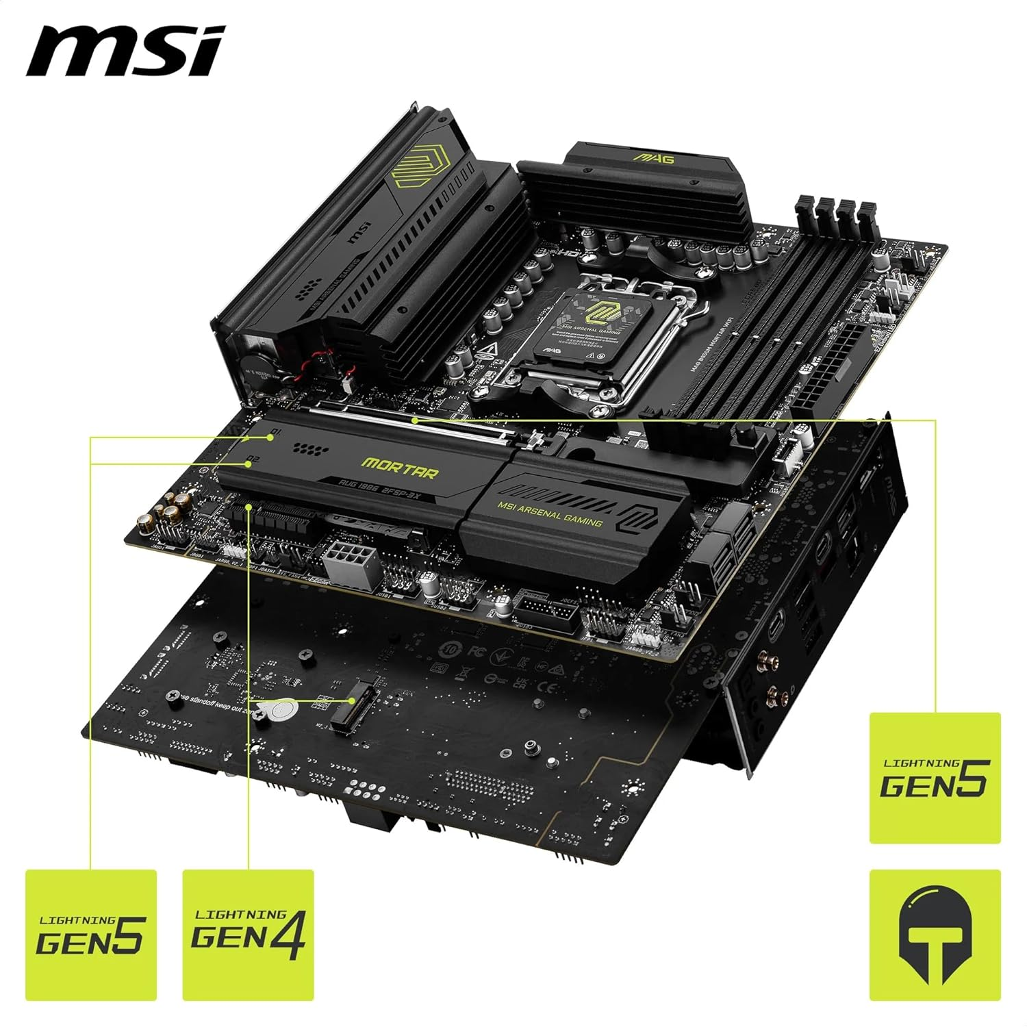 MSI MAG B850M Mortar Wifi (Socket AM5/B850/DDR5/S-ATA 6Gb/S/Micro ATX) image number 2