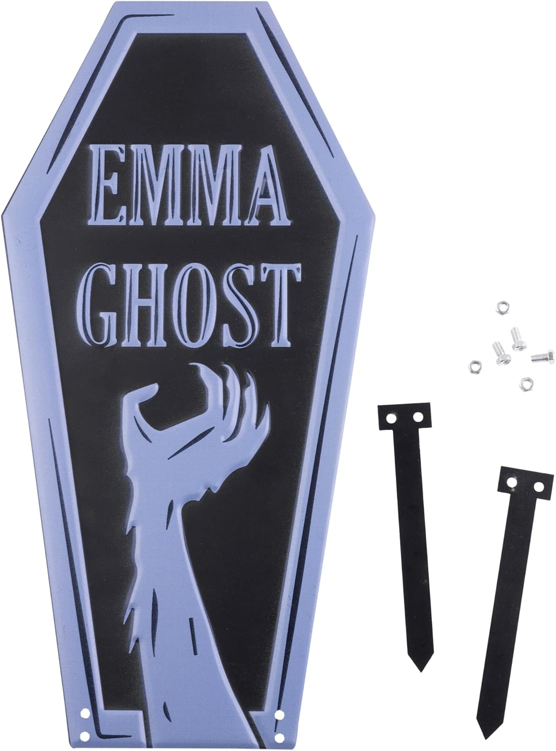 3-D Metal Halloween Ghost Cemetery XL 17" Tombstone W Stakes -BEWARE- Durable, Rustproof, UV Raised Printing- Upgrade Your Haunted House Mansion W Cemetary Lawn Decor- No More Flimsy Foam Graveyards