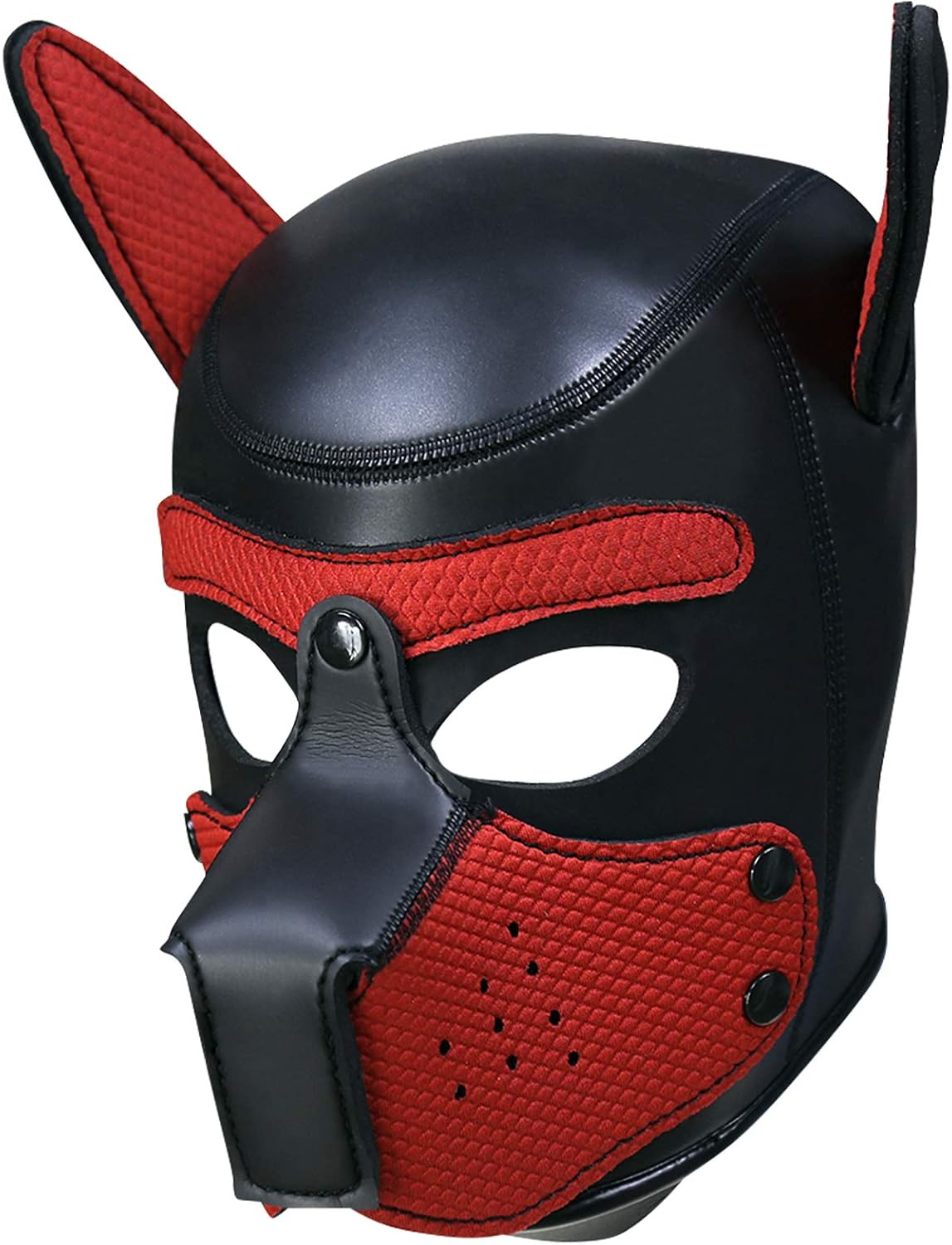 Pup Hood, Black & Red, Large