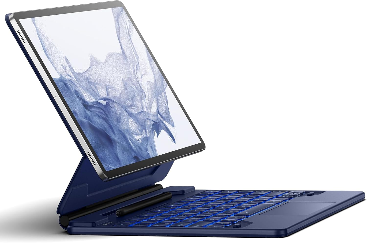 Dexnor for Samsung Galaxy Tab S10+ Plus/S9+ Plus/S9 FE+ Plus/S8+ Plus/S7+ Plus/S7 FE Case with Keyboard Floating Cantilever Magnetic Stand Trackpad Backlit Keyboard Case with S Pen Holder - White