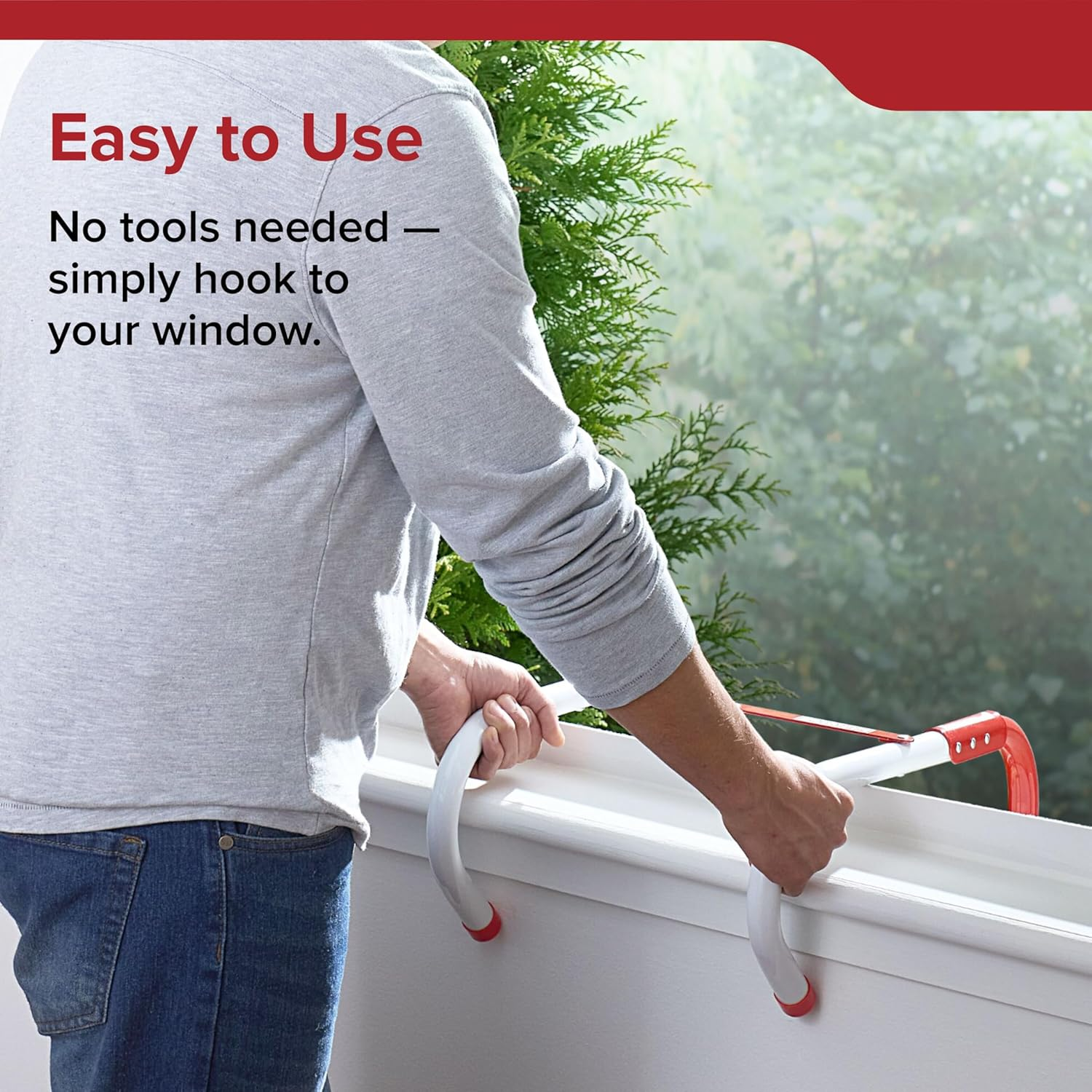 Kidde 468193 KL-2S Two-Story Fire Escape Ladder with Anti-Slip Rungs, 13-Foot Red image number 1