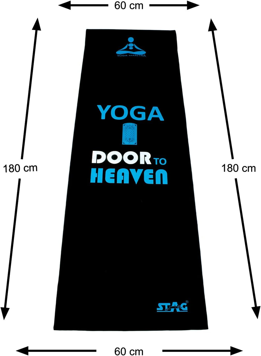 Stag Designer Yoga Mat, 4Mm (Black/Blue/White) image number 3