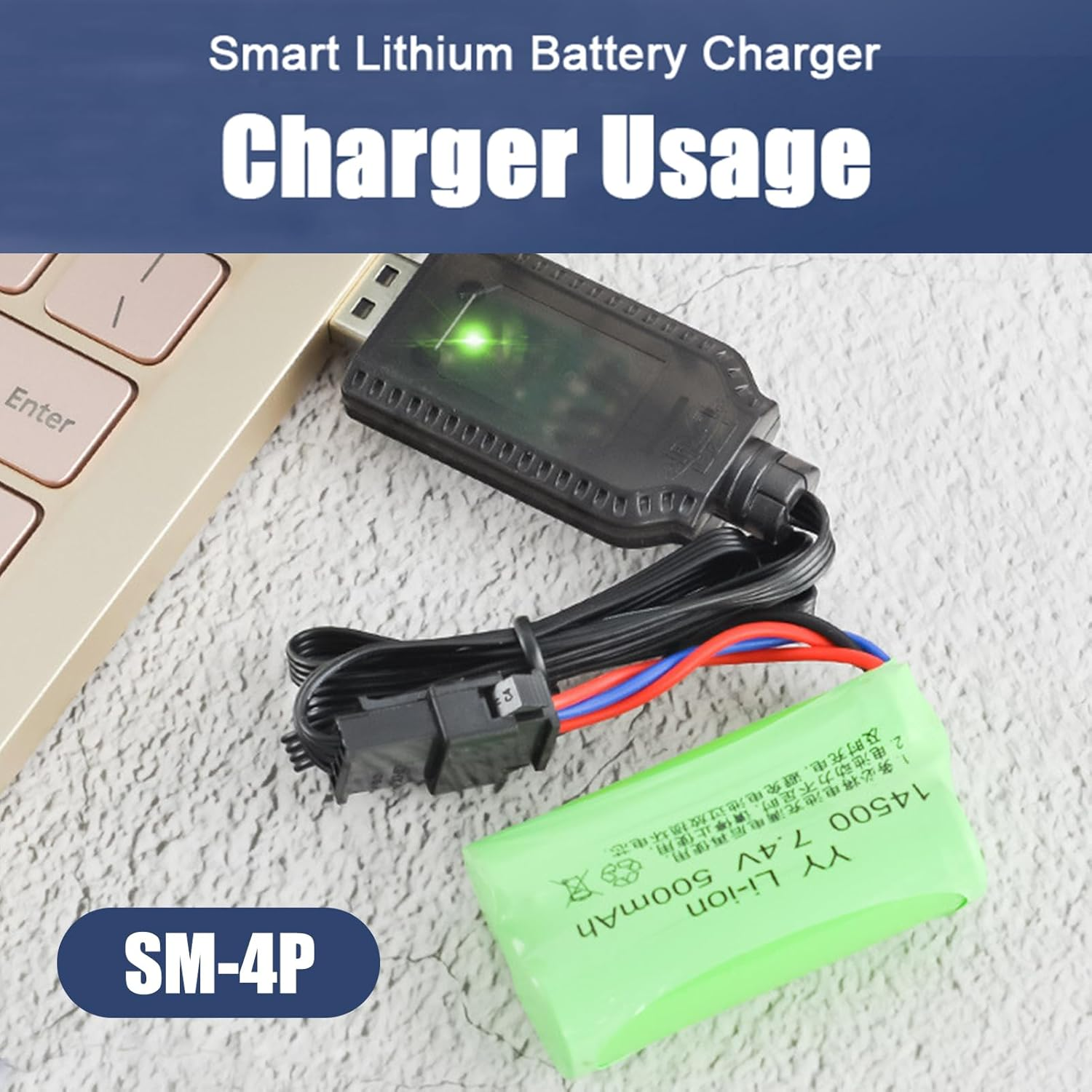 Drone Battery Charger - Charging Cable for Toy Battery for 7.4V 1000Ma,Portable Charging Cable for Toy Battery with Indicator Light Design, Automatically Adapt Drone Battery Charger Jmedic image number 5