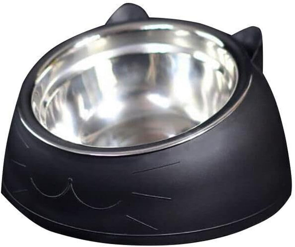 AIMALL Pet Dog Cat Food Bowl Raised No Slip Stainless Steel Tilted Water Food Feeder - Non-Slip & Bpa-Free for Healthy Feeding