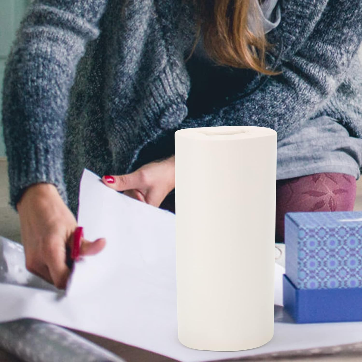 SEWACC 1 Roll Sydney Glassine Paper for Packing, Wrapping, Storage - Florist Acid Tissue, White Interlayer, Kraft Paper for Shirts image number 6