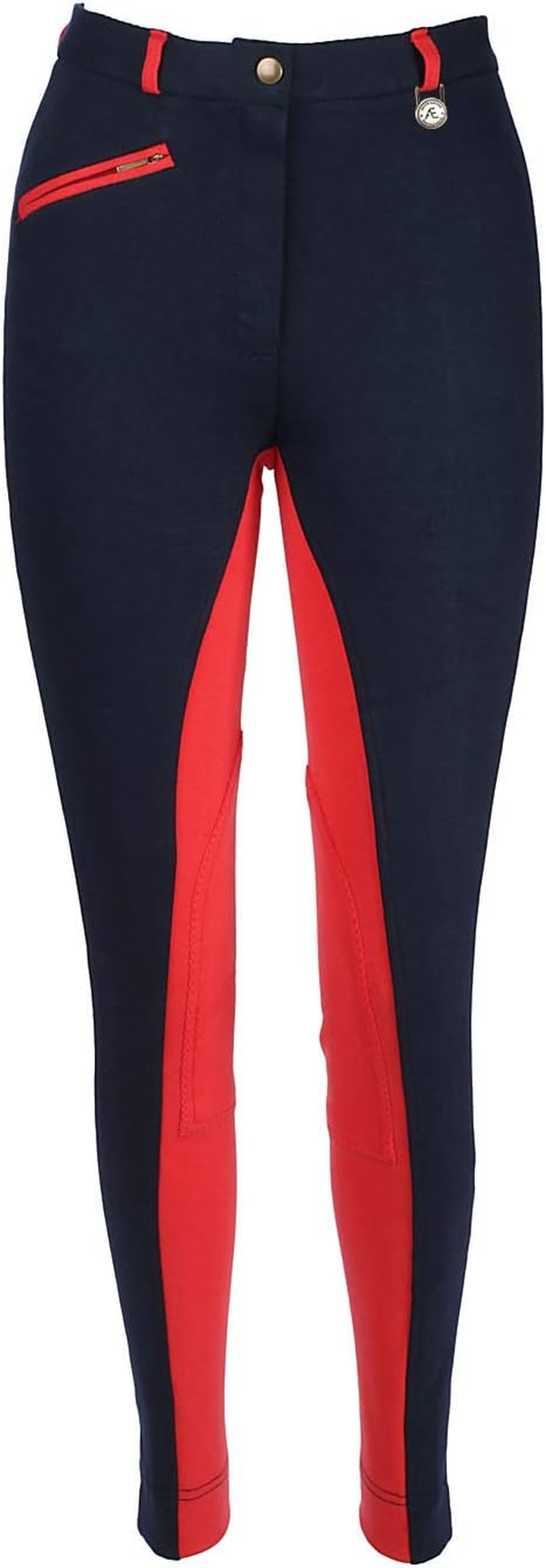 Avon CHILDRENS RIDING JODHPURS BOY/GIRLS CHILD SOFT STRETCHY JODS JODPHURS NAVY with RED by DISCOUNT PET ACCESSORIES image number 2