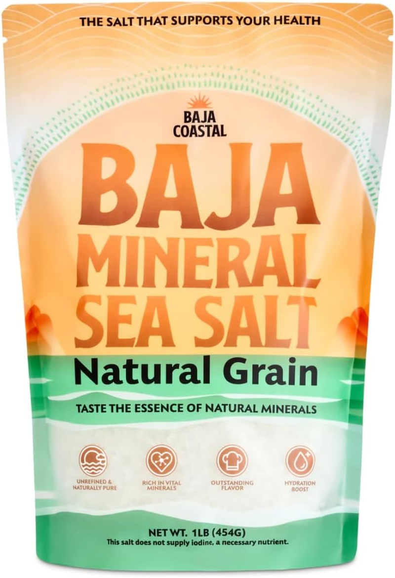 Baja Coastal Sea Salt, Natural Course Grain, 453G, Unrefined Mineral Salt from Sea of Cortez