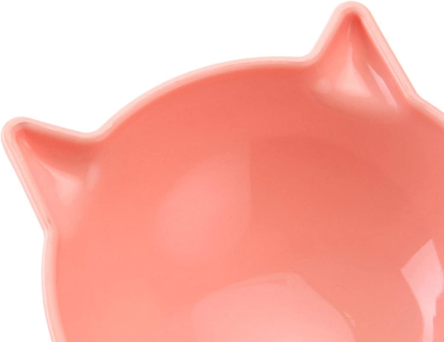 Tainrunse Pet Food Bowl Cute Cat Shape Pet Cat Dog Food Feeding Container Neck Guard Practical Reasonable Height Pink