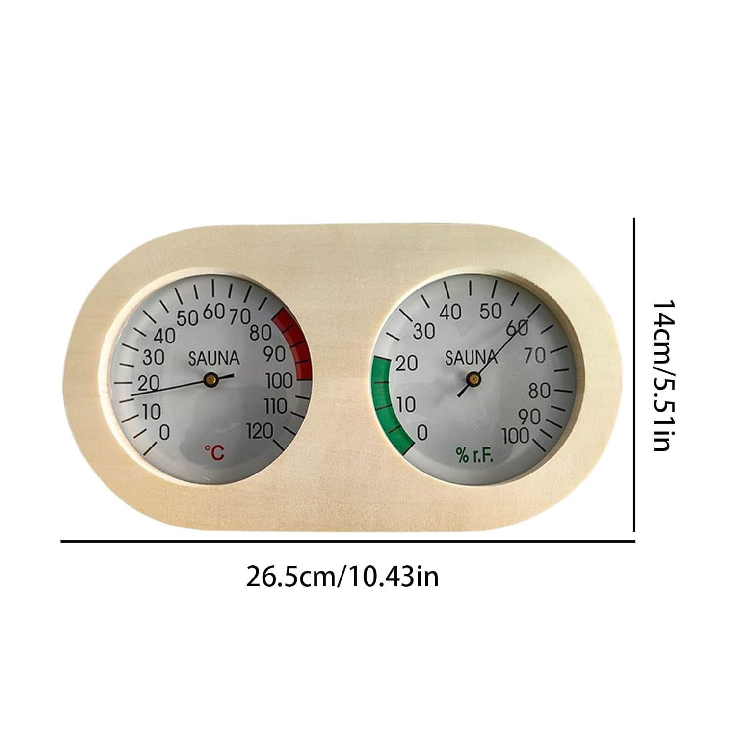 Temperature Humidity Monitor,Indoor Sauna Temp Humidity Meter - Accurate Portable Wood Gauge for Kitchen Bedroom Porch Apartment Basement House Garden Home Nursery Bathroom Living Room Patio image number 5