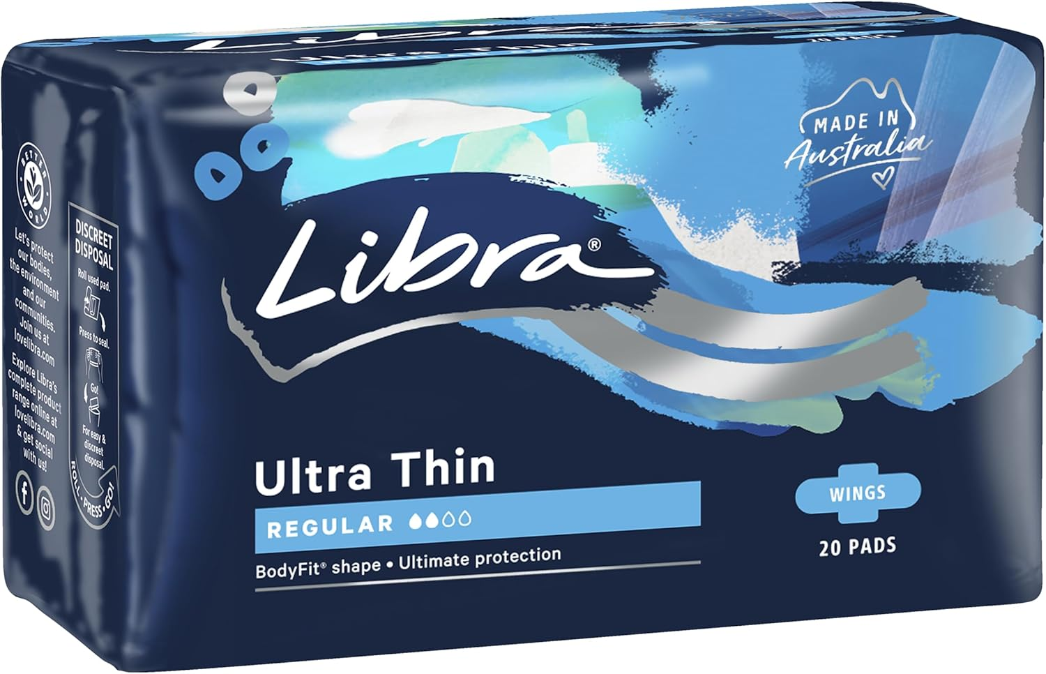 Libra Ultra Thin Pad Regular with Wings, Pack of 20