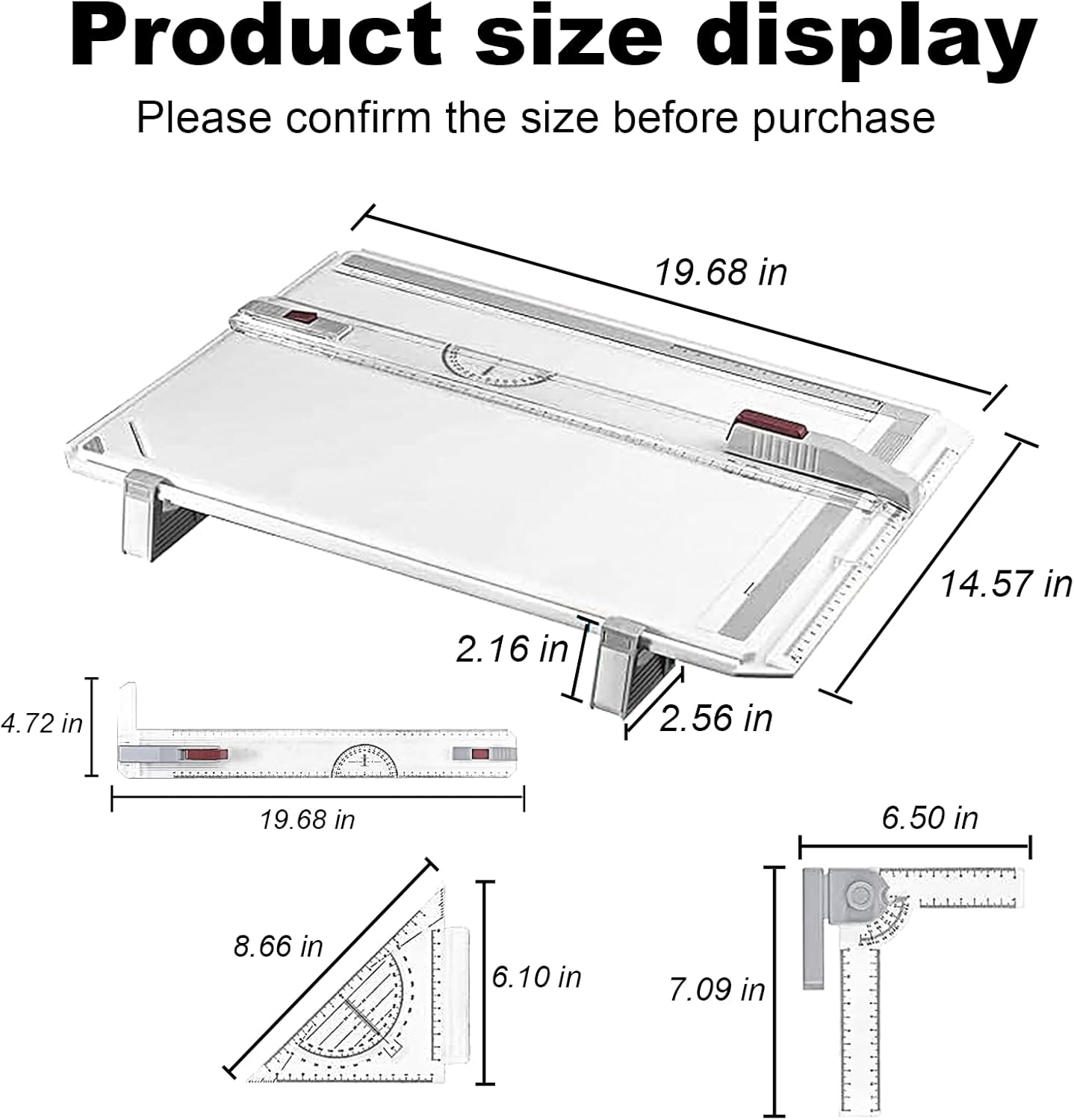 Professional A3 Drawing Board with Adjustable Angle, Parallel Motion System, ABS Plastic - Lightweight and Durable for Drafting, Sketching, and Coloring