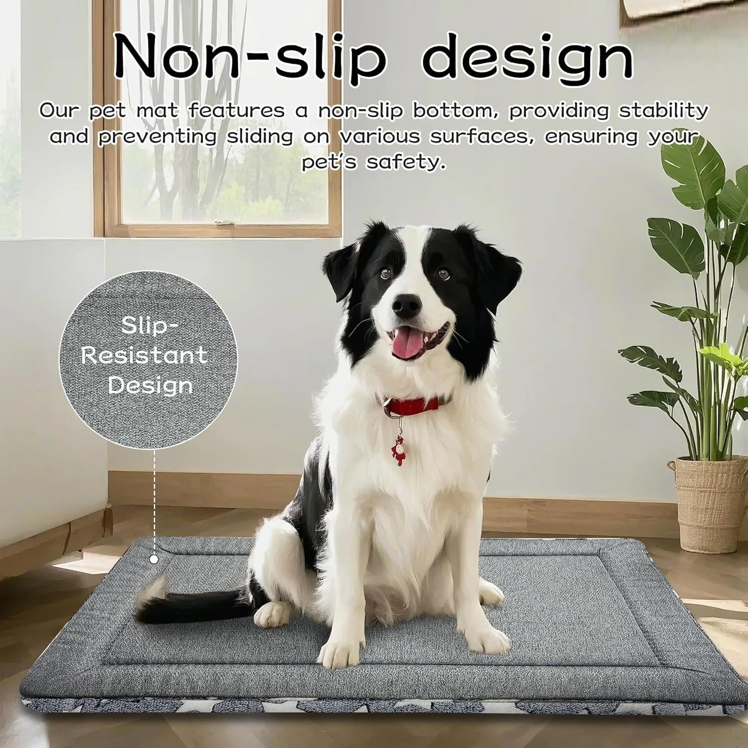 Reversible Dog Bed Mat (Cool & Warm) - Washable Kennel Pad, Star Pattern, Water-Resistant Lining, All-Season Pet Sleeping Mat for Small/Medium/Large Dogs, Machine-Washable Pet Bed image number 2