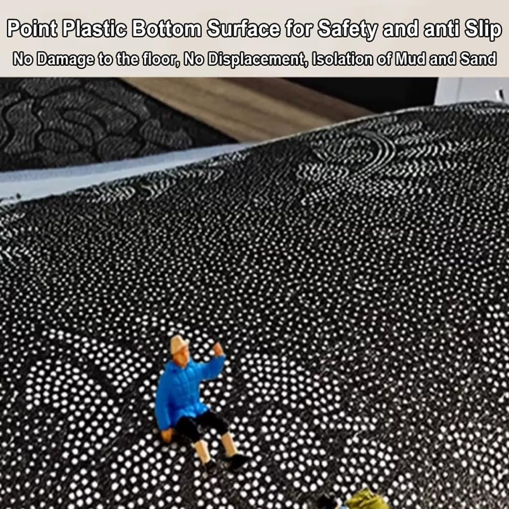 Hardwood Floor Chair Mat - Non-Slip Heavy-Duty Rolling Chair Pad for Home Office - Multi-Purpose Floor Protector Rug for Desks & Heavy Furniture【90X140Cm】 - Beige Stripe image number 4