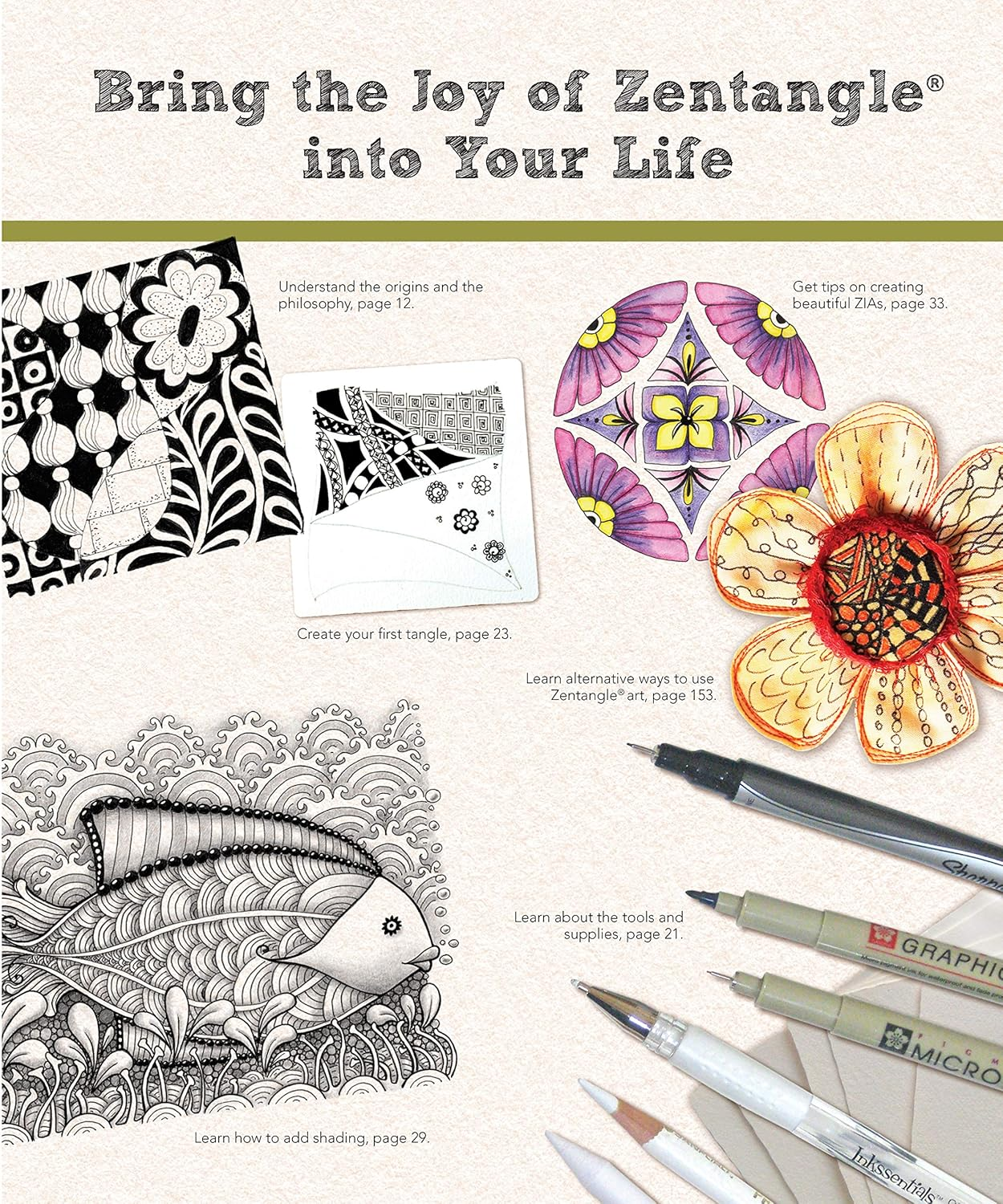 Joy of Zentangle: Drawing Your Way to Increased Creativity, Focus, and Well-Being image number 4