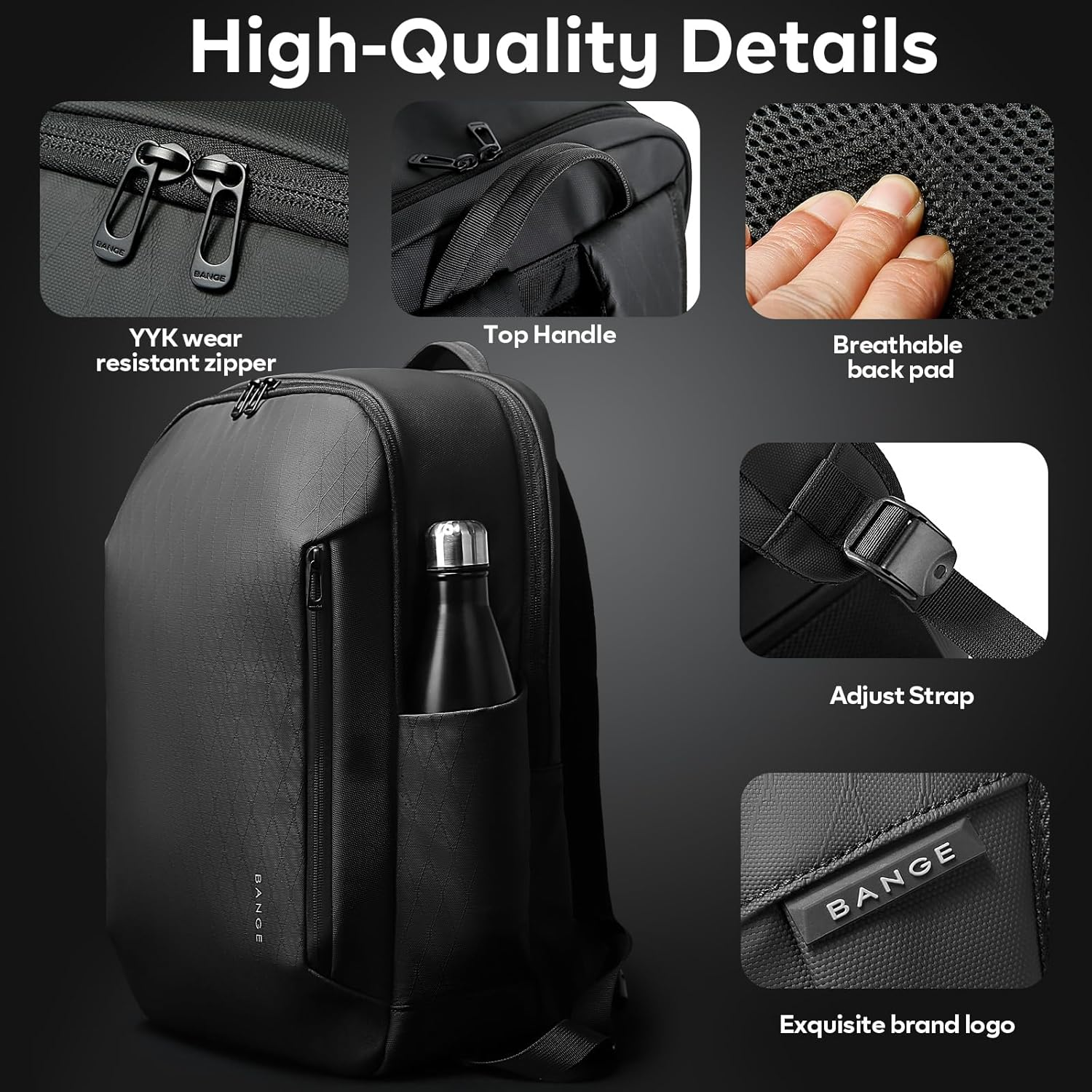 BANGE Design Laptop Travel Backpack - Gray image number 5