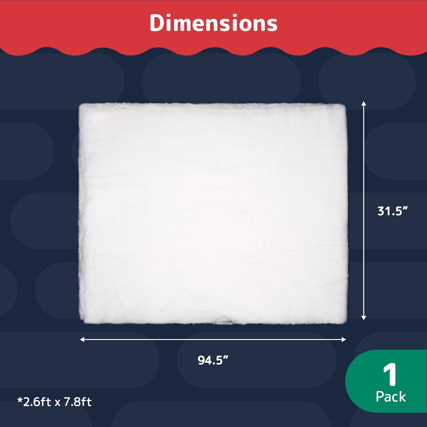 Christmas Snow Blanket Roll (2.6 X 7.8 Ft) for Christmas Decoration, Village Displays, under the Christmas Tree - Thick White Soft and Fluffy Snow Cover for Holiday Decor and Winter Displays