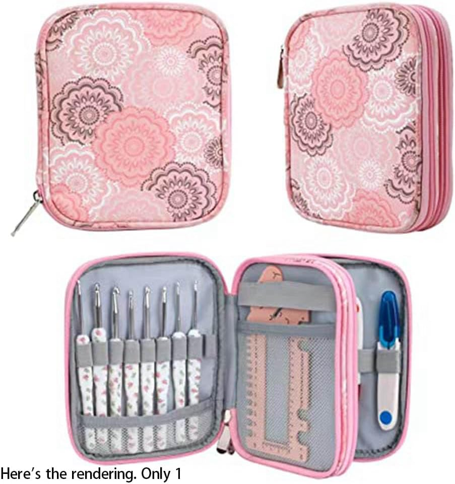RESFNSE 1 Piece Crochet Needle Case Organizer Crochet Hook Case Only Crochet Hook Storage Case Empty image number 3