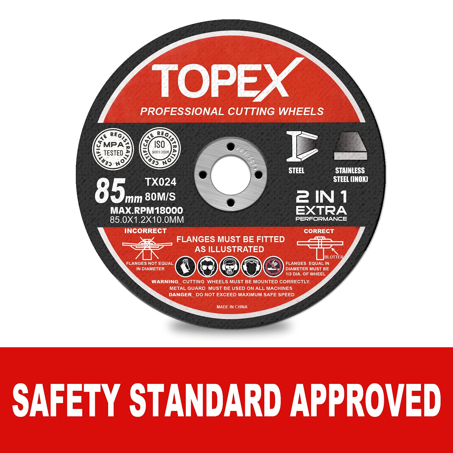 50-Piece 85Mm Professional Cutting Wheels Discs Premium Grinding Wheel 2 in 1 Steel INOX Ultra Thin image number 5