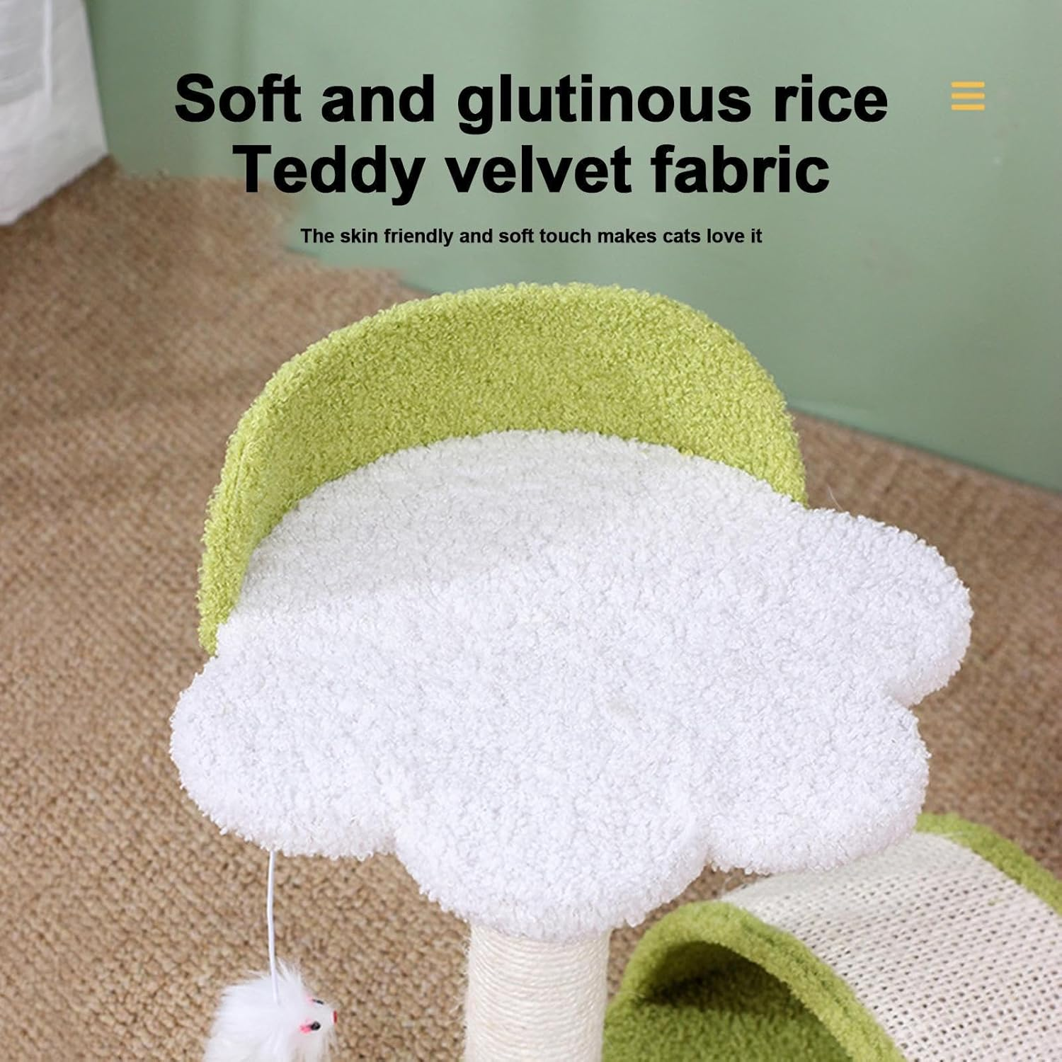 Cat Post for Indoor Cats | Cat Scratch Board,Cat Teaser Ball Kitten Scratcher Toy, Sisal Scratch Board - Claw Grinding, Sisal Cat Tree Tower for Kitten image number 5