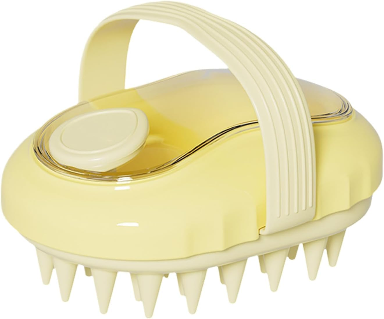 Fokmuaex Scalp Massager Brush with Soft Silicone Bristles, Hair Growth Scalp Scrubber for Exfoliation & Stress Relief, Shampoo Brush for Wet/Dry Hair & Head Massage (Yellow)