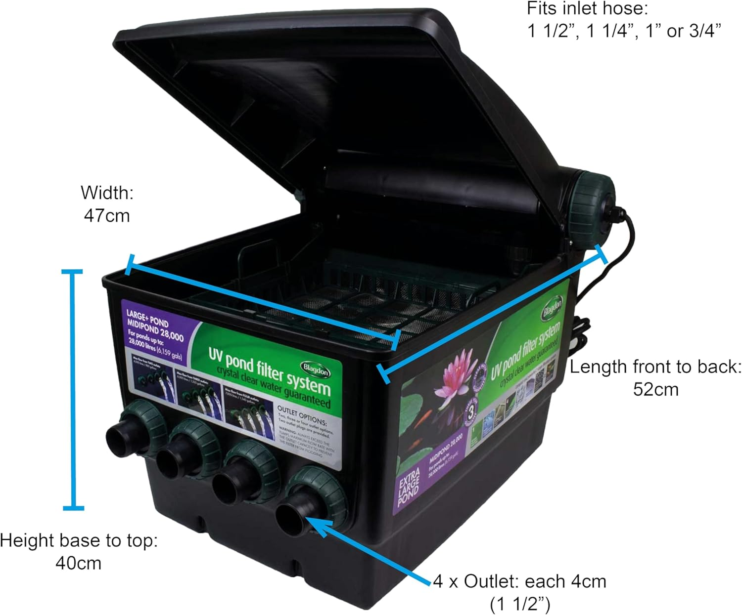 Blagdon Midipond UV Pond Filter System 28,000 for Extra Large Ponds image number 2
