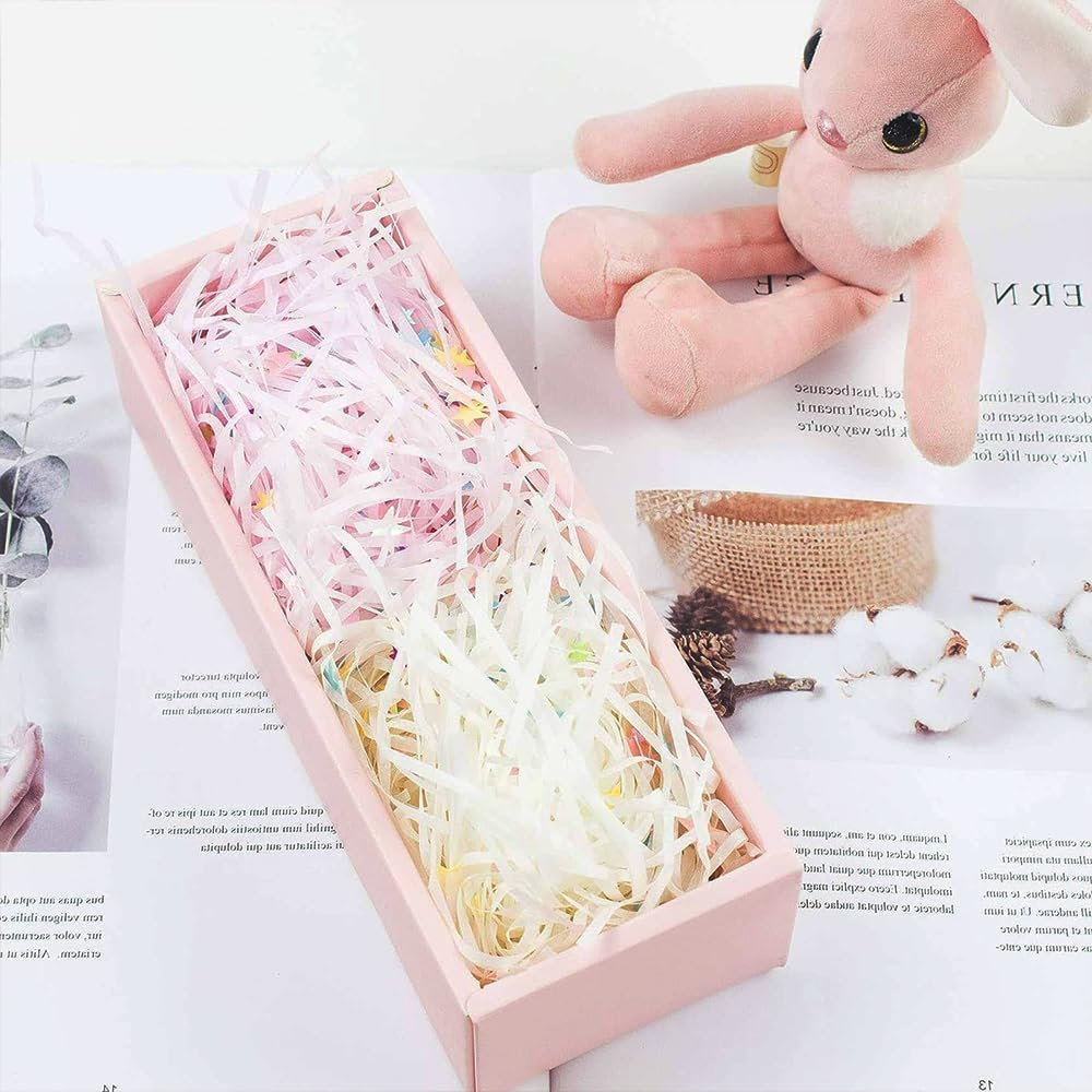 Crinkle Cut Paper Shred Filler - 200G for Gift Wrapping, Basket Filling, Box Confetti and Stuffing - Red - Red image number 2