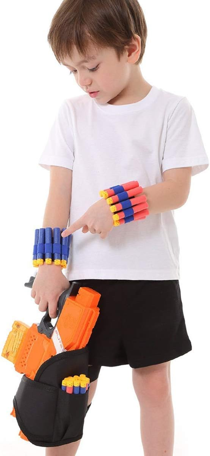 Compatible with Nerf Guns Darts - 20 PCS Party Supplies Toy Gun Accessories Wrist Ammo Holders EVA Soft Bullets Gun Wrist Belt Band Strap Compatible with Nerf N-Strike Elite Series Blasters (No Darts) image number 5