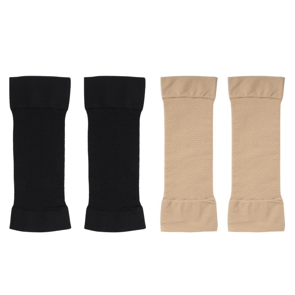 Mobestech 2 Pair Arm Sleeves Compression Shaper Sleeves for Slimming and Scar Covering Elastic for Workout Skin-Friendly