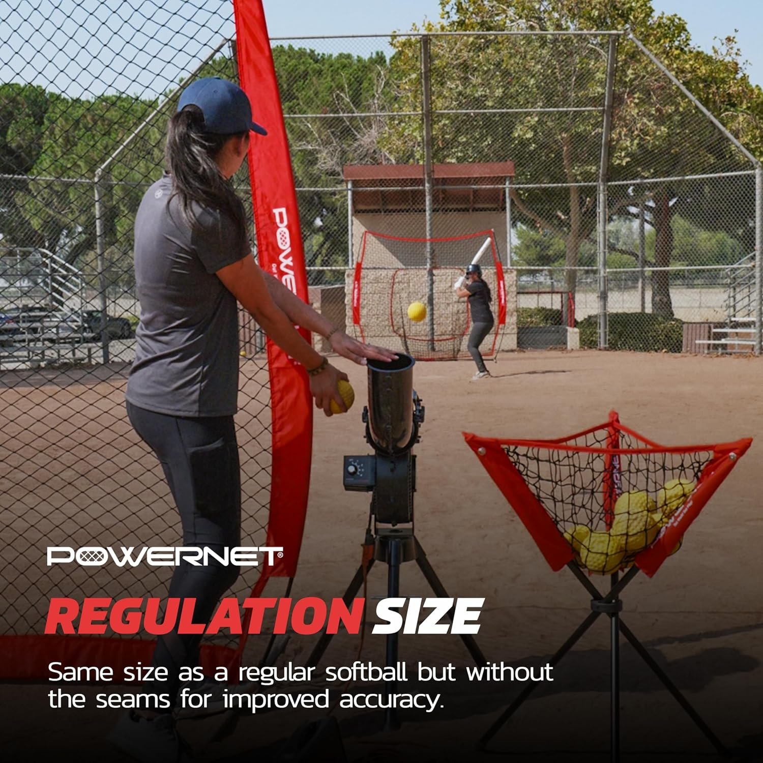 Powernet Launch F-Lite Ultra Light Dimpled Practice Balls for Pitching Machine | One Dozen | Baseball and Softball Available - Black image number 6