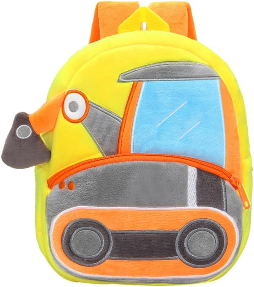 KOMUNJ Toddler Backpack, Digger Backpack, Nursery Backpack, Cartoon Children'S Backpack, Animal Cartoon Mini Bag, Plush Children'S Backpack, for Baby 1-5 Years, Multicoloured, One Size image number 6