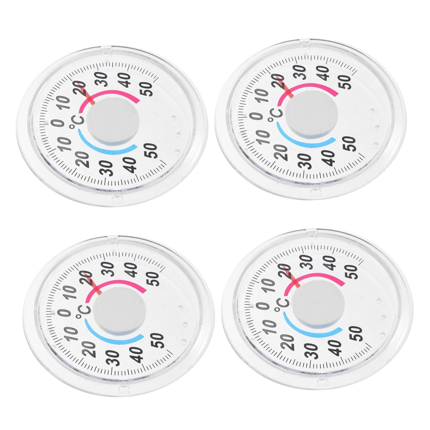 4Pcs round Plastic Temperature Gauge Easy Installation Analog Thermometer for Indoor Outdoor Window Door Use Lightweight Portable Temperature image number 2