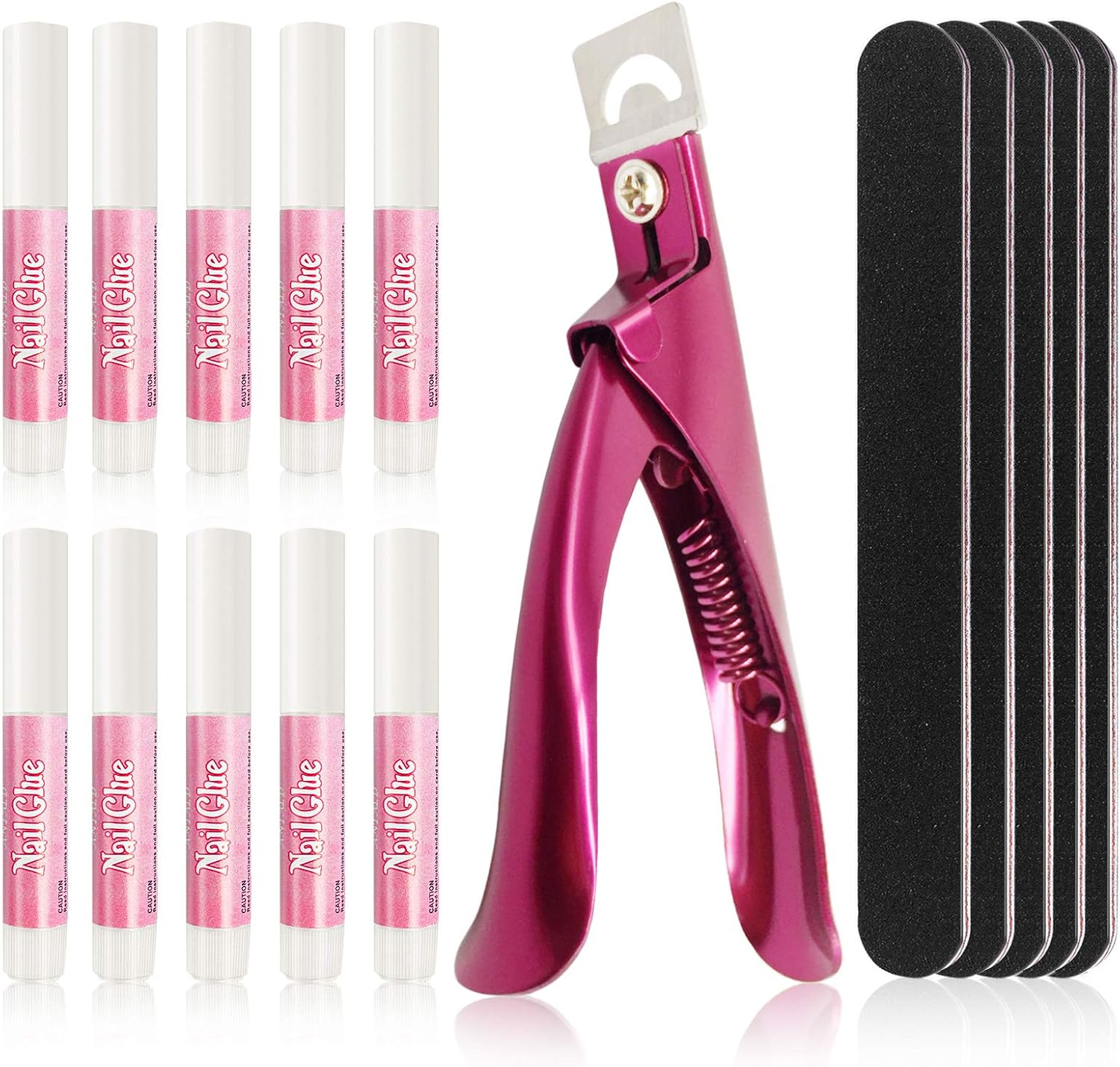 16 Pcs Nail Glues Set,10 PCS Nail Glue for Acrylic Nails,Adhesive Super Bond for Fake Nails,1 Nail Clipper Cutter for Fake Nails,5 Double Sided Emery Nail Files,Nails Manicure Salon Nail Art DIY image number 4