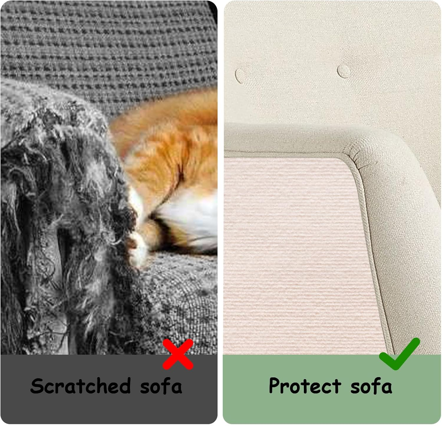 Furniture Pet Protectors Sofa Protector for Cats Couch Corner Protectors for Cat Scratch Furniture Protector Corner Beige 15.8"&times;23.6" image number 4