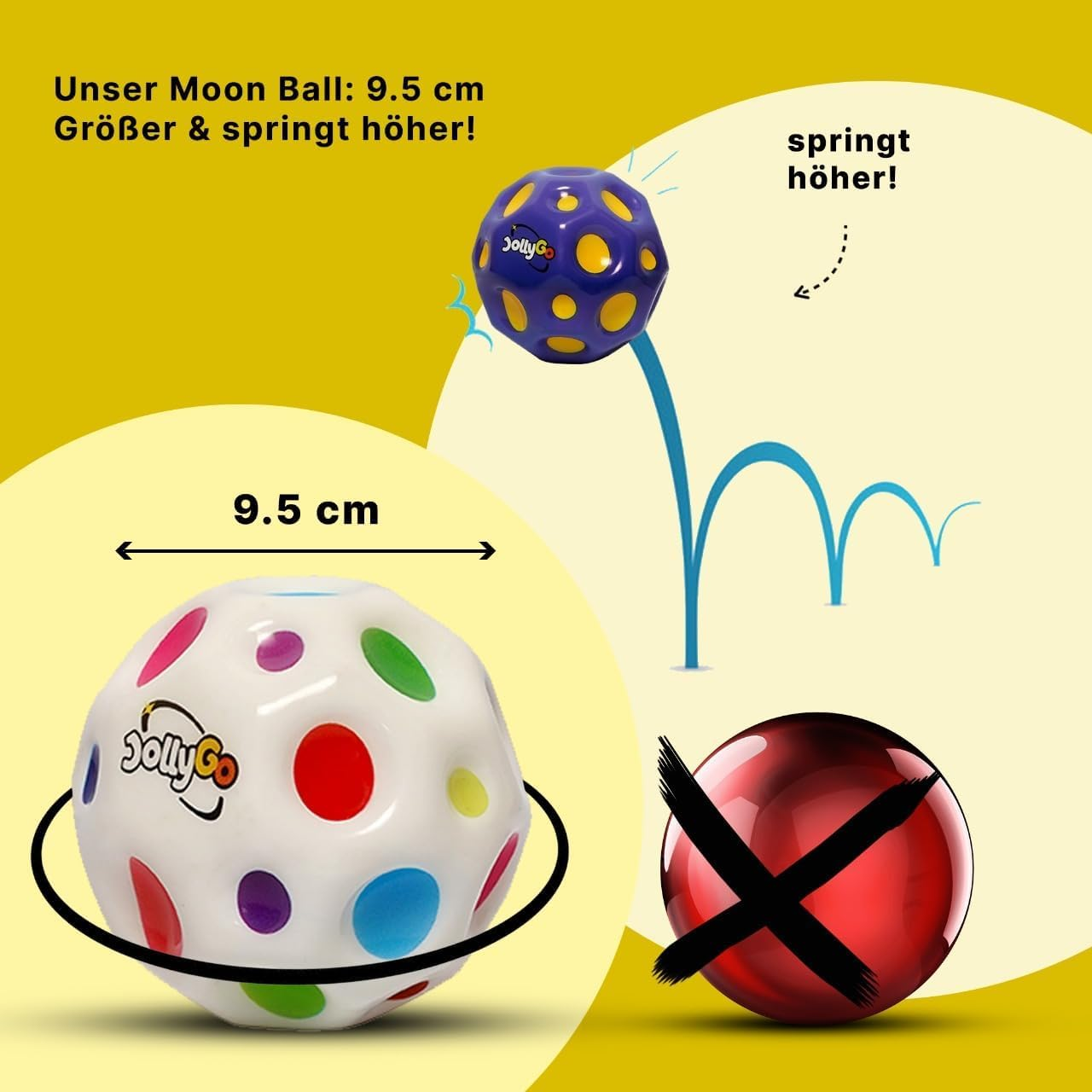 Original Moonball 9.5 Cm Big Moon Ball Super High Bouncy Lightweight PU Material Bouncy Balls for Children and Pets Interactive Toy Stress Relief Bouncy Balls for Children Outdoor - Lilac image number 6