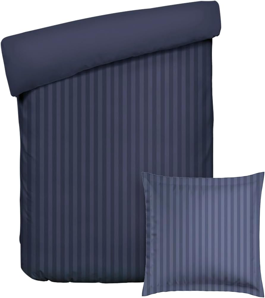 Pure Cotton 3-Piece Double Bedding Set - Duvet Cover 260 X 240 Cm & 2 Pillowcases 63 X 63 Cm - 100% Cotton Satin, 80 Thread Count, 120 GSM - Oeko-Tex Certified - Silhouette - White/Taupe