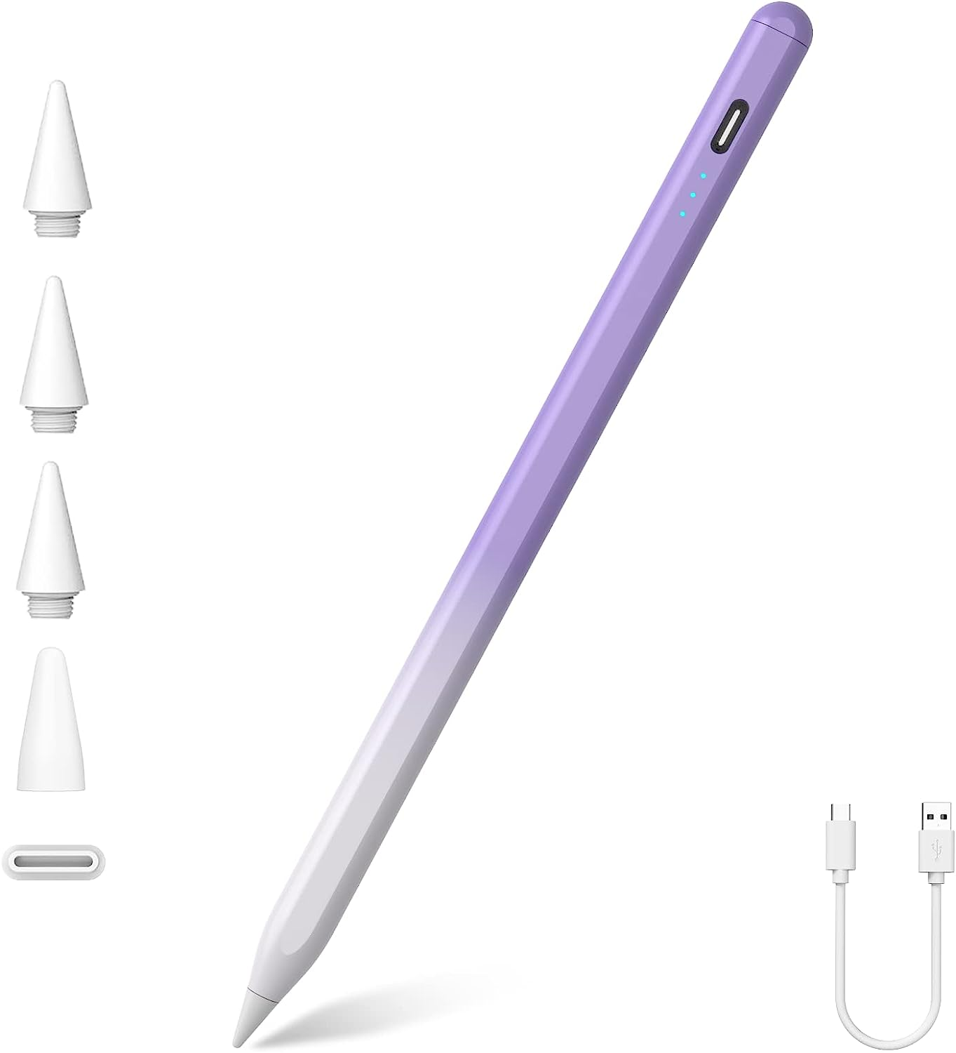 Stylus Pen for Apple Ipad 2025-2018, 2X Fast Charge/Palm Rejection, Tilt Function, Pencil for Ipad A16 11Th/10Th/9Th-6Th Gen., Pro 11"/12.9"/13" M4, Air M2 M3 11/13"/5Th-3Rd, Mini A17 Pro/6Th/5Th