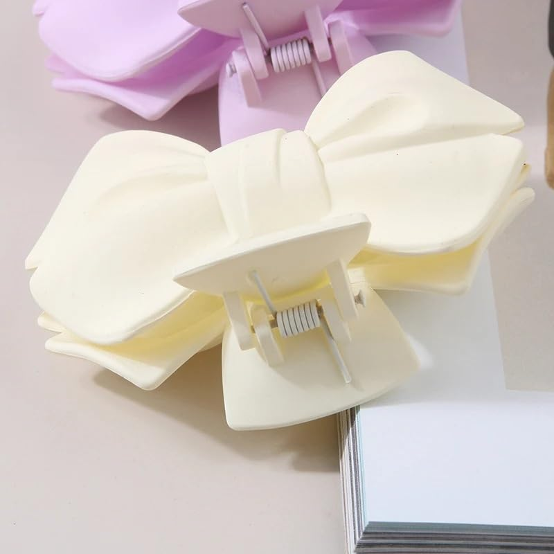 Hair Claw Clips Simple and Fashionable Frosted Plastic Bow Hairpin for Women Curly Hair Shark Clip Hairpin Headdress Hair Accessories image number 6