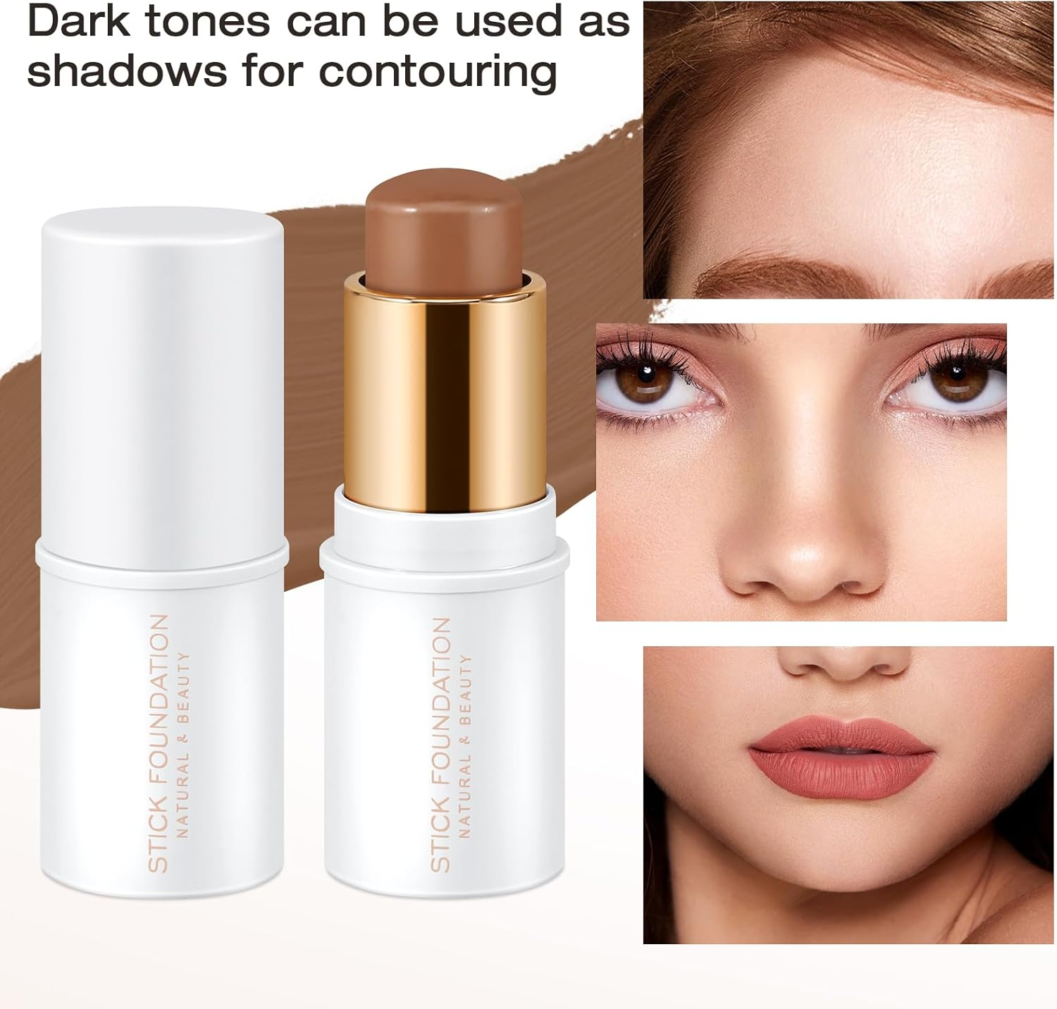 Boobeen Face Foundation Stick Full Coverage, Soft Matte Cream Contour Concealer Stick, Long Lasting Face Body Shaping Makeup Stick, Easy to Blend image number 0