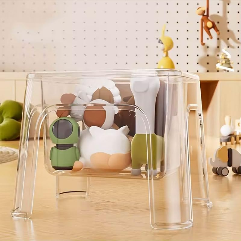 AIMALL Thickened PET Storage Stool Living Room Small Bench Household Chair Children'S Storage Stool Simple Plastic Stool - Grey image number 5