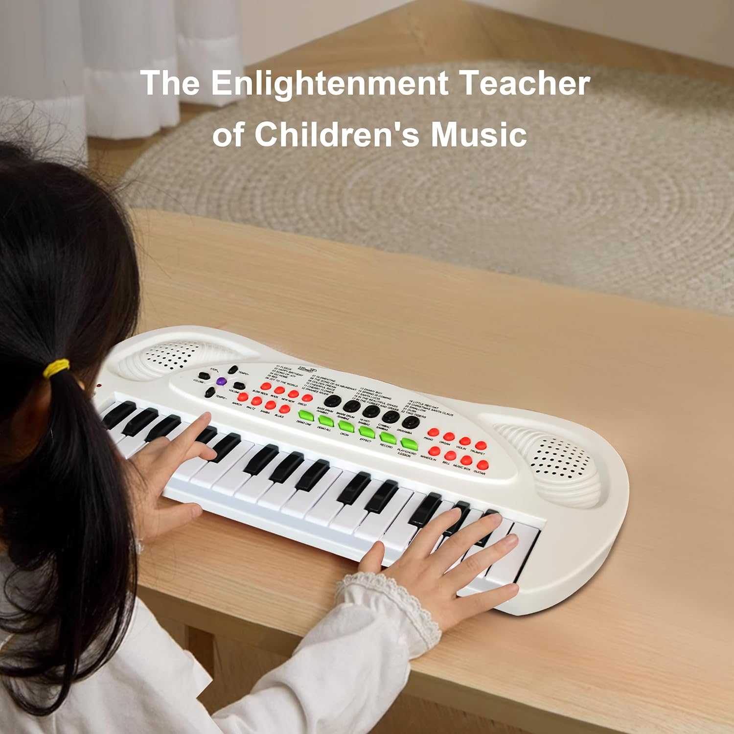 Concerto 32 Keys Keyboard Piano, Mini Portable Electronic Keyboard Musical Toys Beginners 3-8 Years Old Girls Boys (White) image number 2