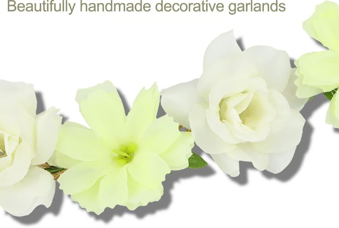 YILANJIN Flower Wreath Headband, Pack of 6 Flower Wreath, Hair Crown for Women, Wedding Flower Wreath for Girls, Multicoloured Flower Headband, Adjustable Belt for Festivals, Party, Birthdays image number 1