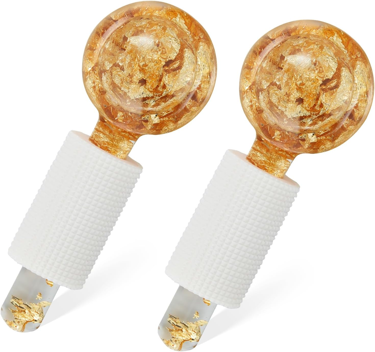 Lazzybeauty Ice Globes for Facial, Cooling Globes Set for Eye & Neck, Cold Glass Ice Roller Ball, Cryo Sticks Face Globes, Tighten Skin, Reduce Puffiness and Dark Circles, Enhance Circulation, Gold image number 3