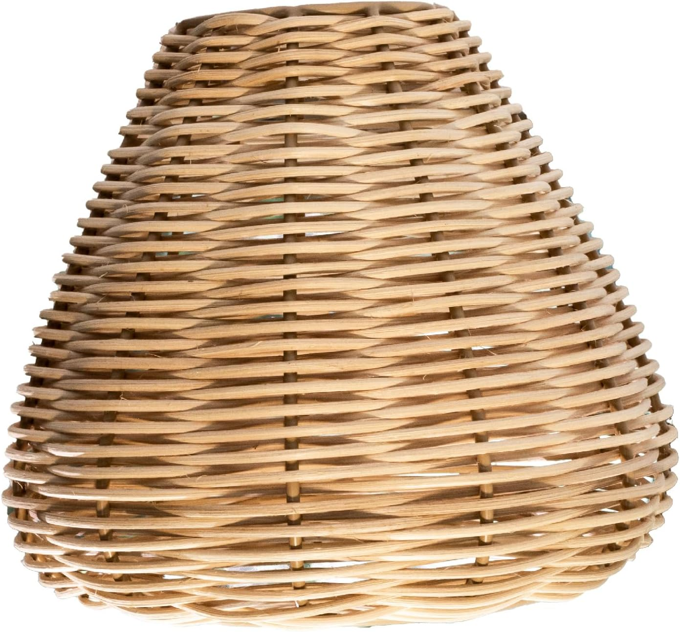Round Rattan Lampshade Boho, Stylish Upgrade Lampshade for Table Lamp, Hanging and Floor Lamp, All Indoor Spaces (Brown, 14 Cm Diameter 15 Cm Height) image number 2