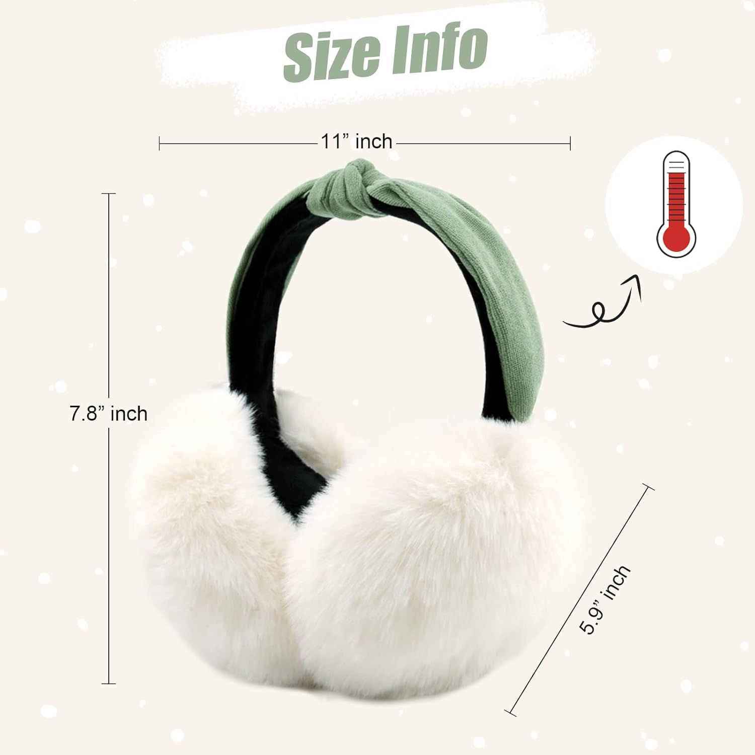 FSTEOE Women Winter Ear Muffs Foldable Girl Ear Warmer Fashion Furry Earmuff Soft Ear Cover Cold Weather