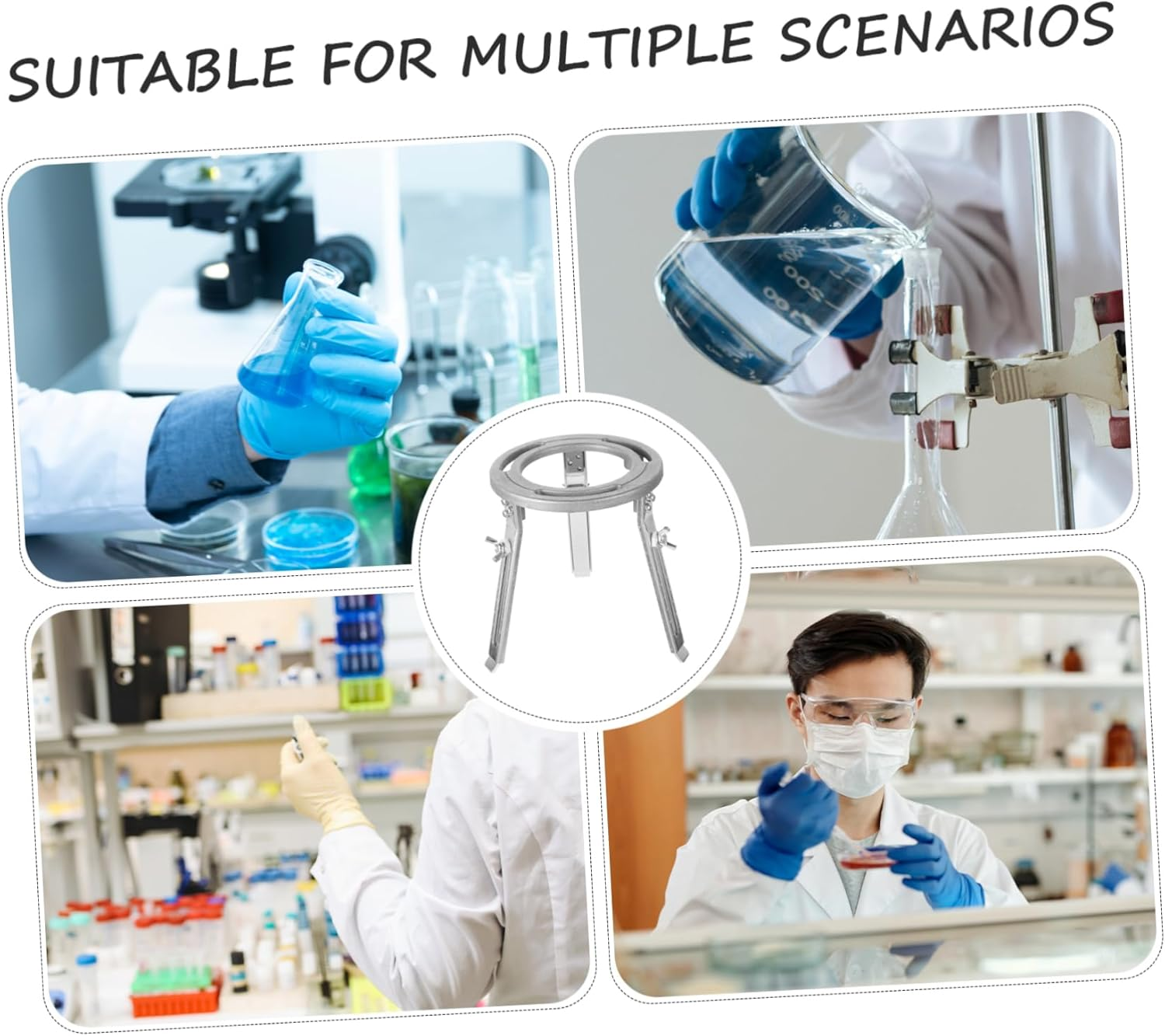 Adjustable Lab Tripod Holder Chemistry Heating Support Detachable Aluminum Stand Liftable Experimental Stand for School Industry image number 6