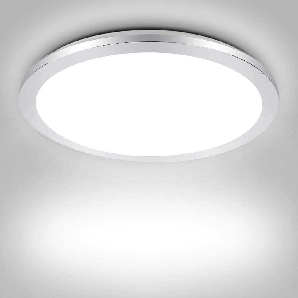 PADMA LED Ceiling Light, Chrome, Modern, 18W, 1440LM, IP44 Waterproof, Suitable for Bedroom, Hallway, Kitchen, Living Room image number 1