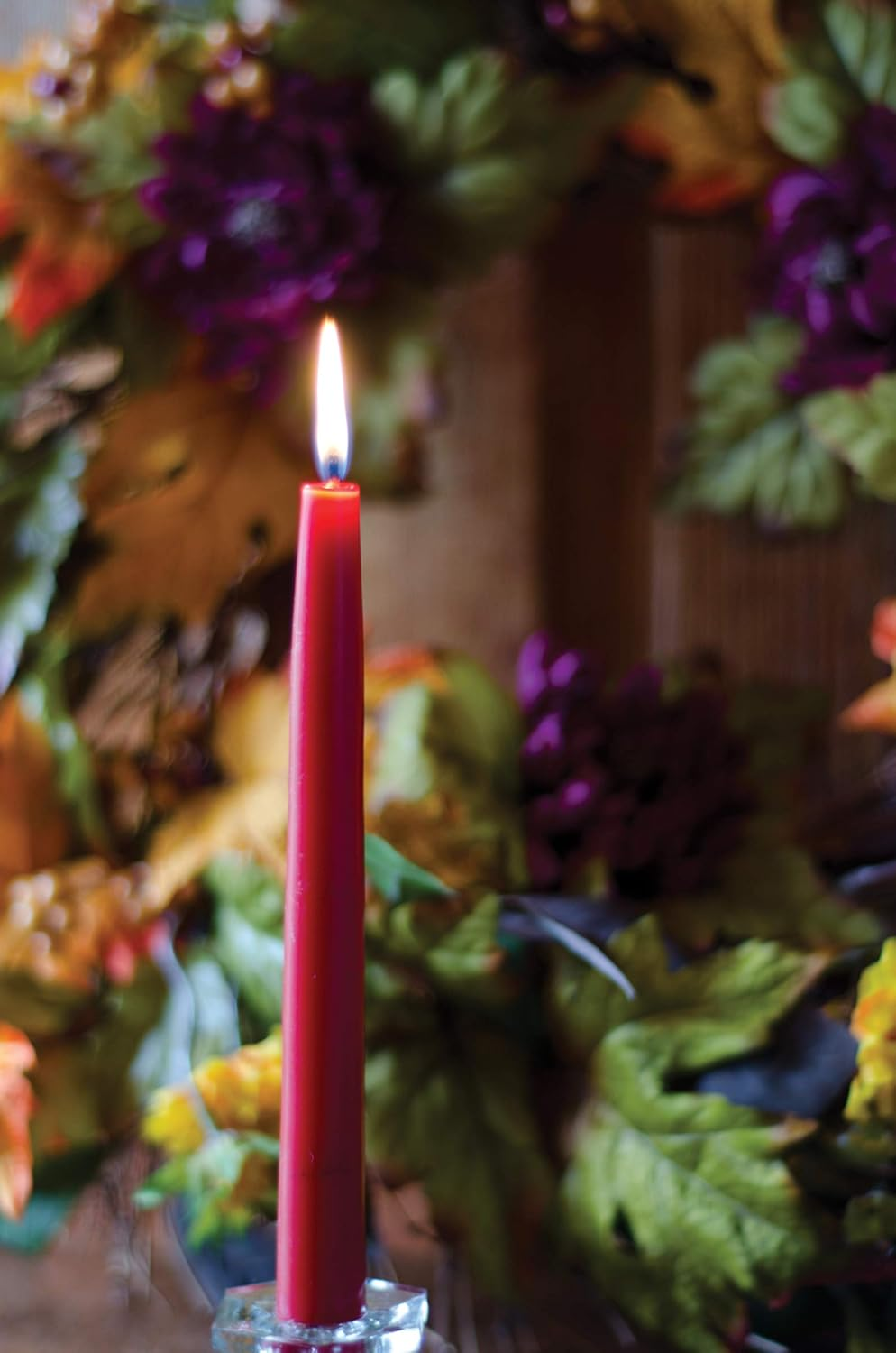 Root Candles Smooth Hand-Dipped 12-Inch Dinner Candles, 12-Count, Garnet image number 2